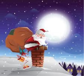 Santa Claus on The Roof Concept 3376007 Vector Art at Vecteezy